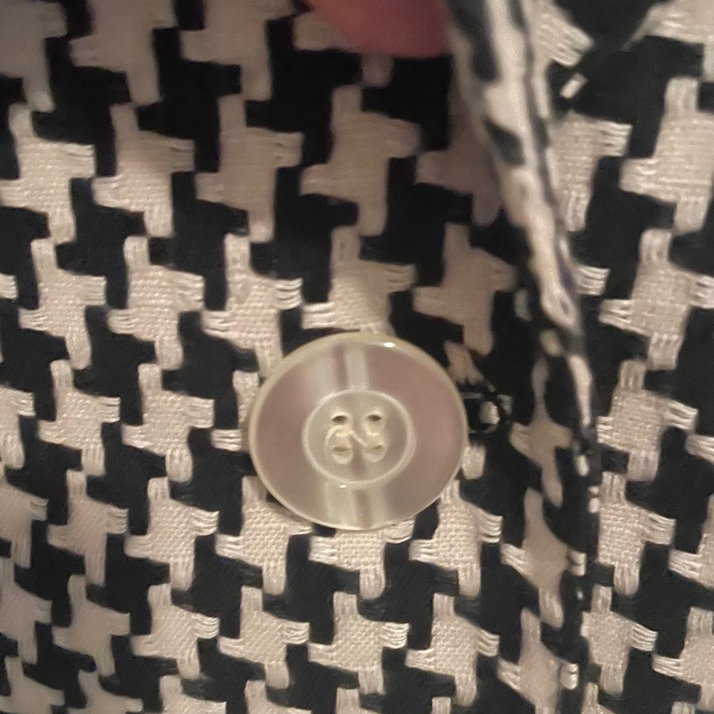Vintage Houndstooth Black & White Giorgio Sant Angelo Blazer Size 8 - Picture 7 of 8